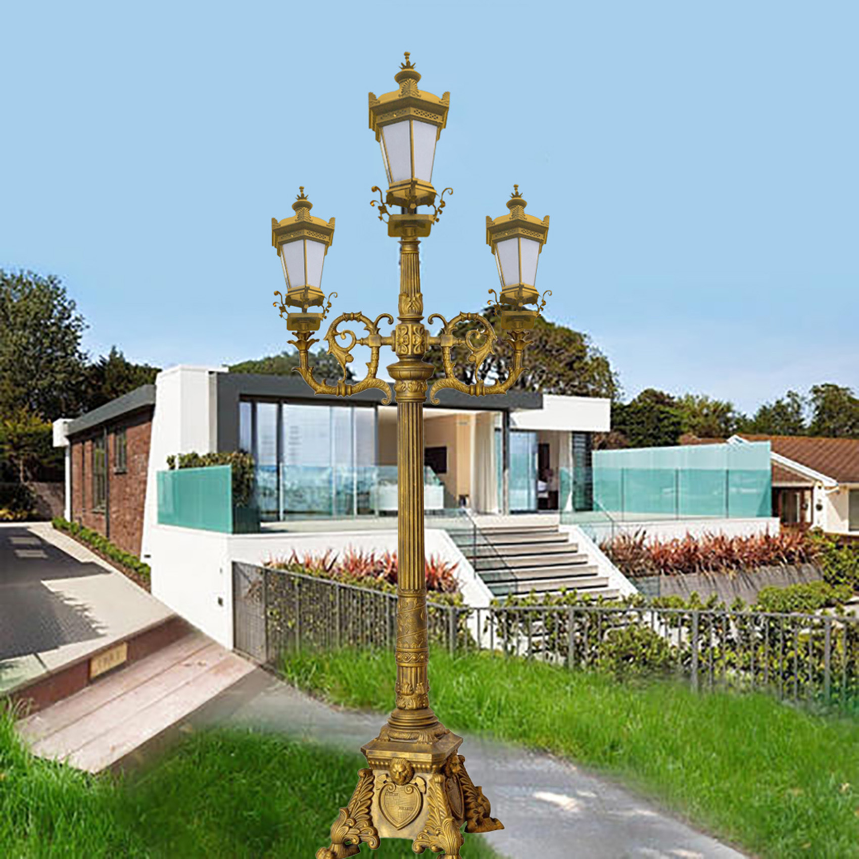 三頭庭院燈  工廠